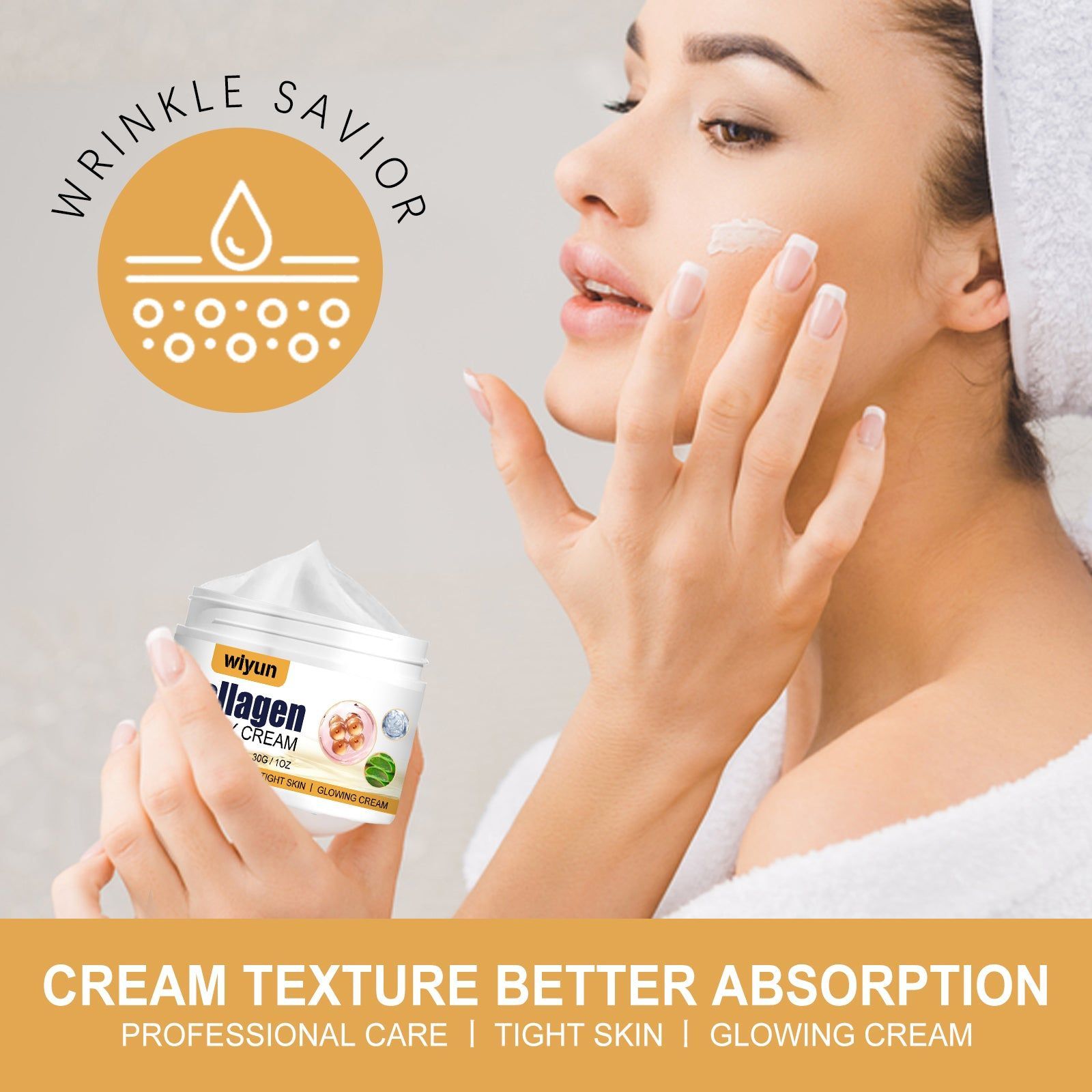 Collagen Moisturizing Cream for Firming and Hydrating Skin, Anti-Aging, Brightening ,30g