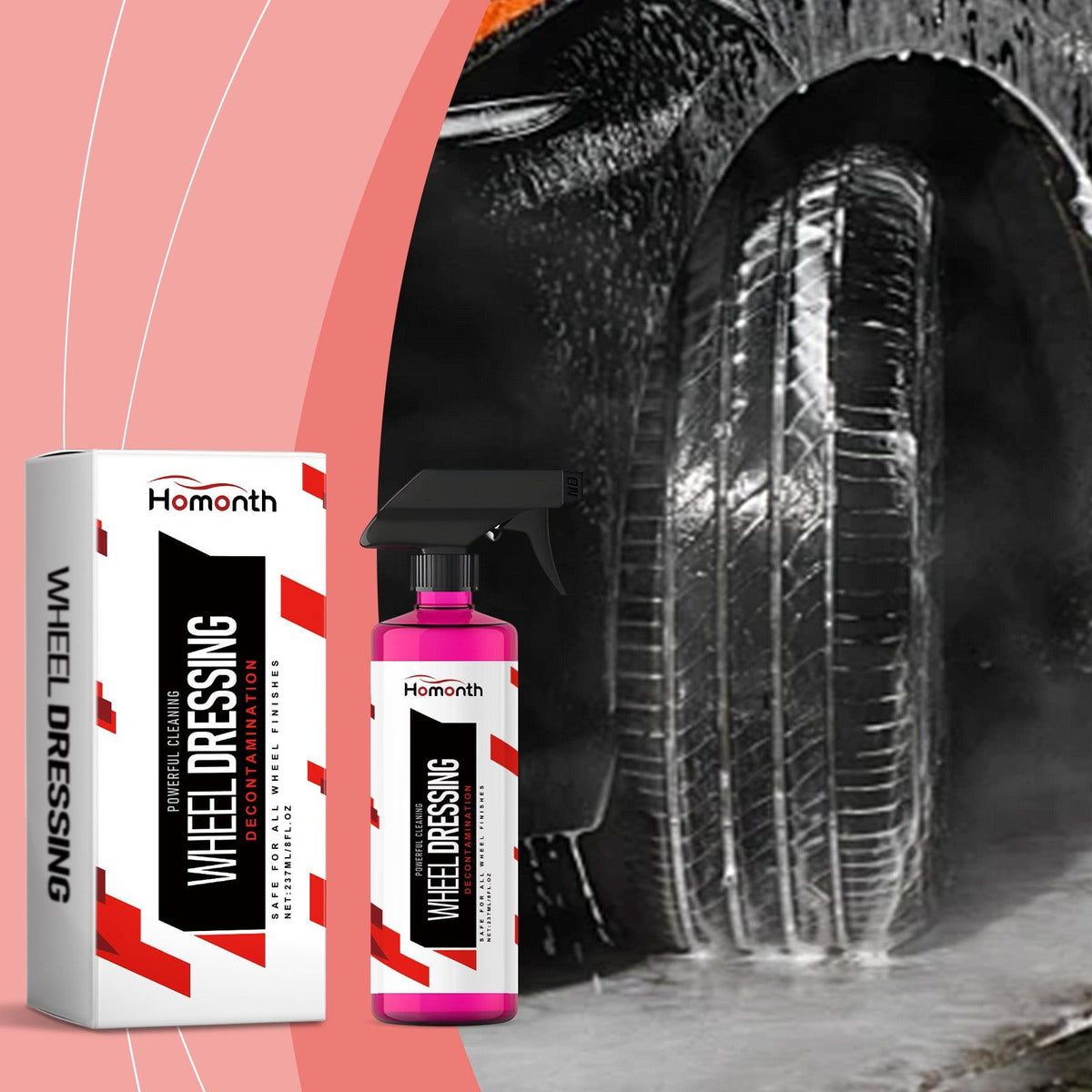 Car Wheel Cleaner, Tire Shine, Easy Car Cleaning, SUV & Car Detailing, Long-lasting Brightness ,237ml