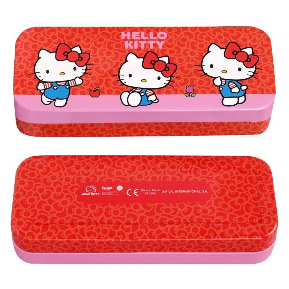 Air-Val Sanrio Hello Kitty and Friends Hello Kitty Makeup Tin With 3 Folding Trays, Red/Pink, 8+ Years