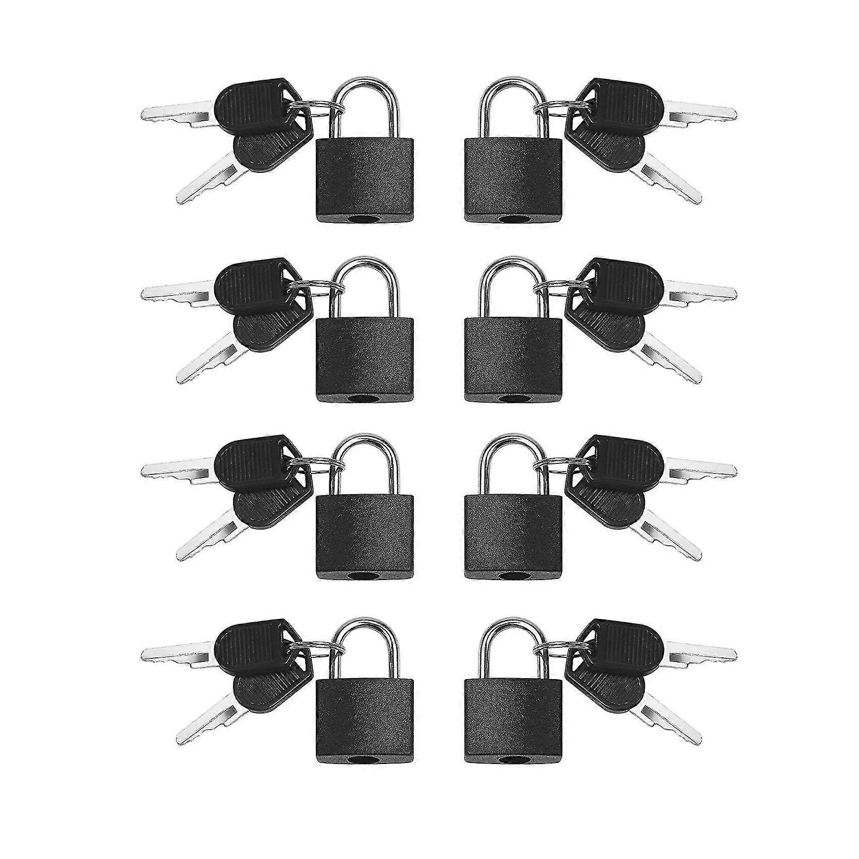8 Pack Small Colorful Padlocks with Keys for Luggage & Gym