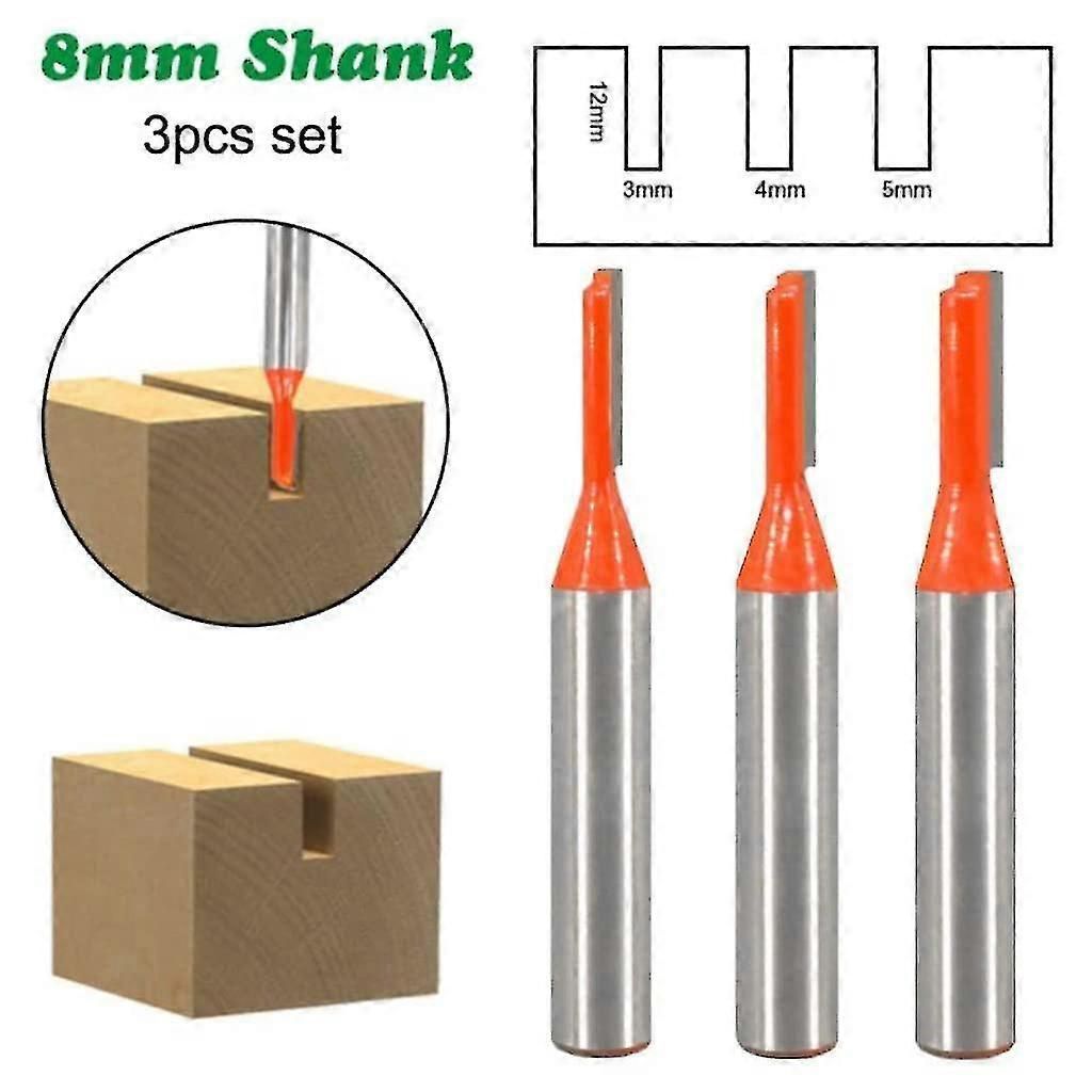 Router Bit Set Straight Grooving Cutter for Woodworking Tools