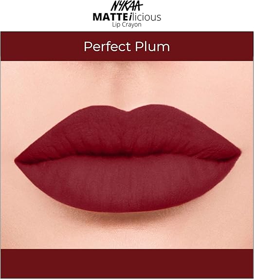 Nykaa Matteilicious lip crayon Perfect Plum02
