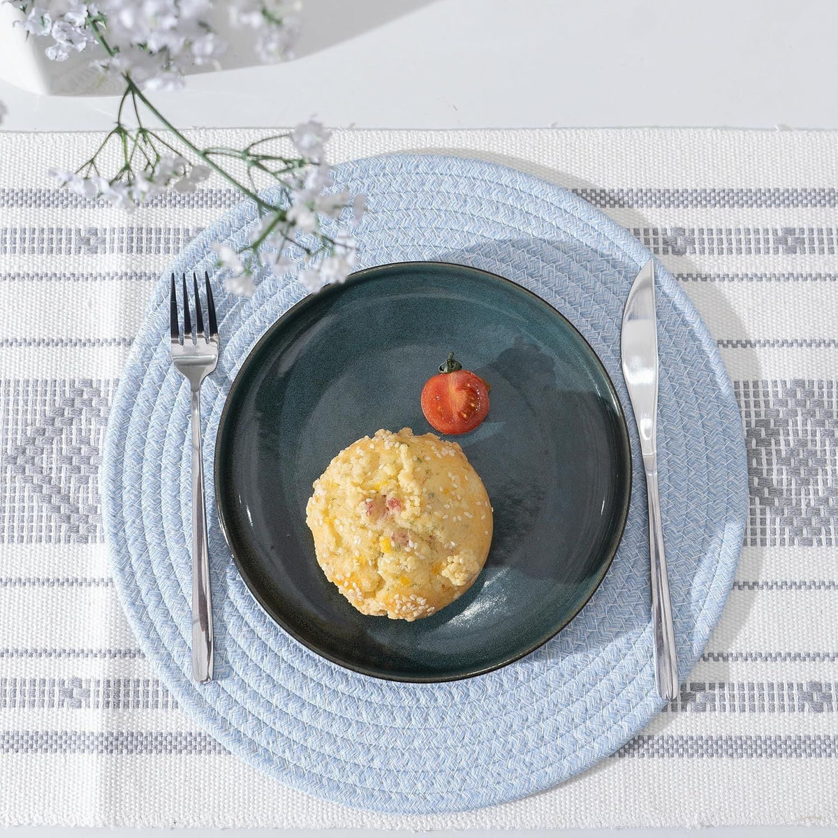 AIESY®-Live Beautiful Woven Cotton Rope Round Placemats