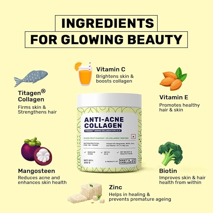 What’s Up Anti Acne Collagen Mixed Fruit Flavour 200g