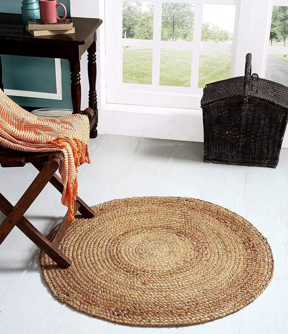 AIESY®  Handwoven Jute Beautiful Reversible Rug