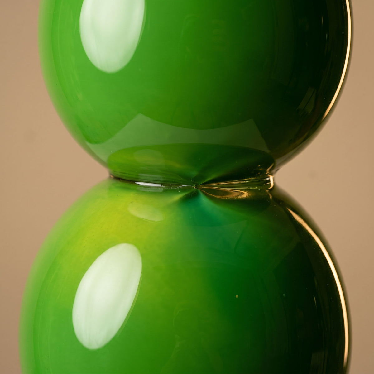 Tati deco Green glass bird stack large