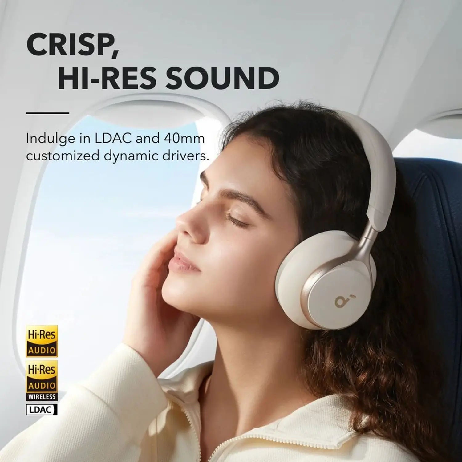 Anker Soundcore Space One Wireless Headphones, Adaptive ANC, Hi-Res Sound, 55H Playtime