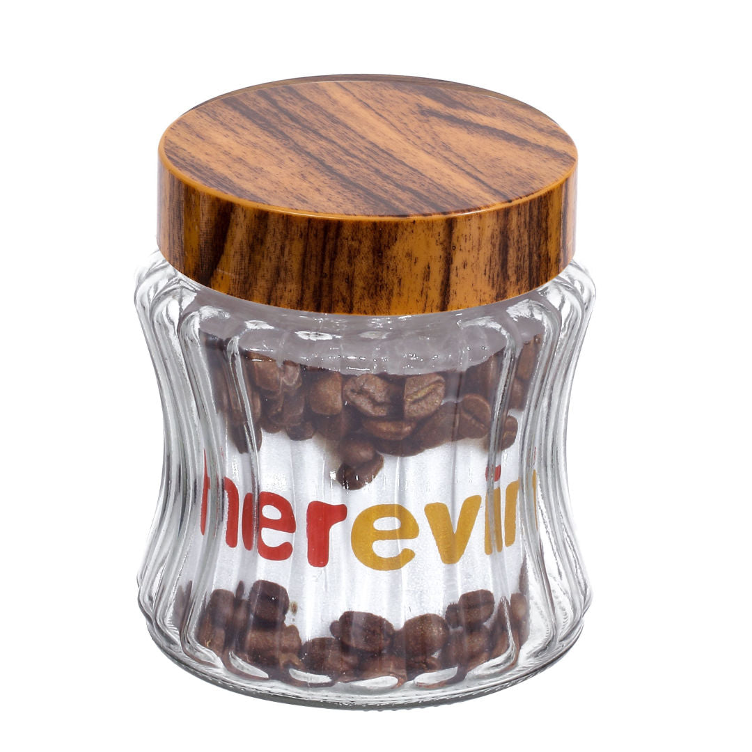 Herevin Transparent Glass Storage Canister With Stripes