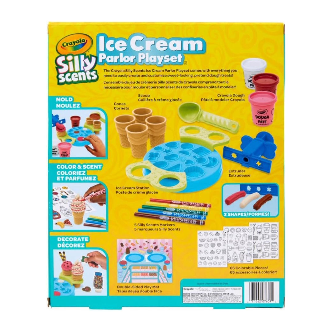 Crayola Silly Scents Ice Cream Parlor Playset, 80+ Pieces, 225gm