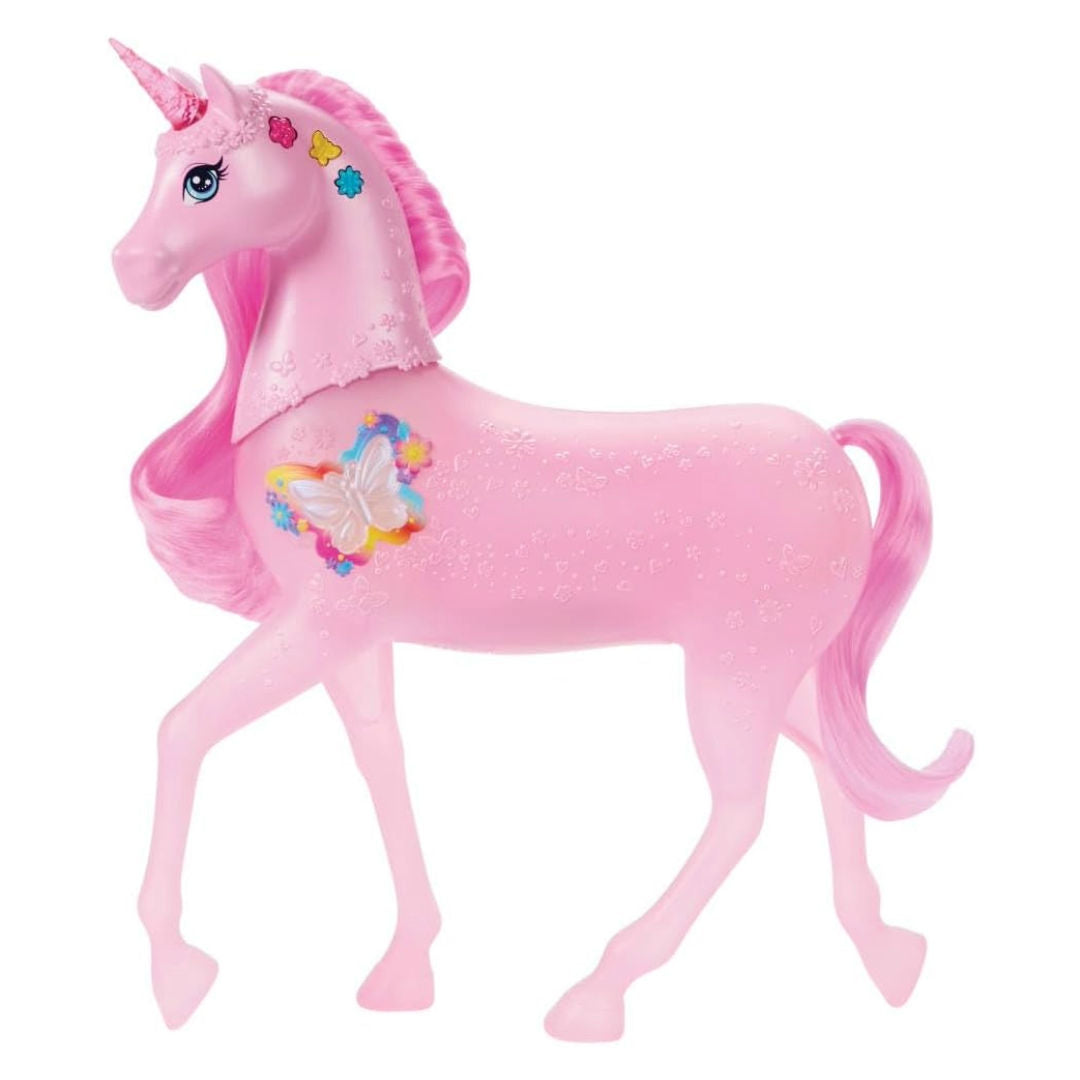 Barbie Sparkle Lights Interactive Unicorn Toys With 20 Interactive Combos Of Lights, Sounds & Music, Press Buttons & Pet Head To Play