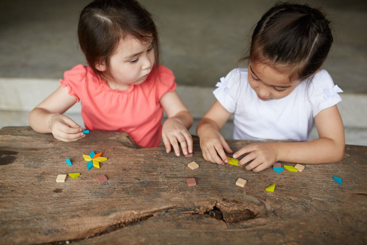 PlanToys Mosaic — Wooden Pattern Building Set
