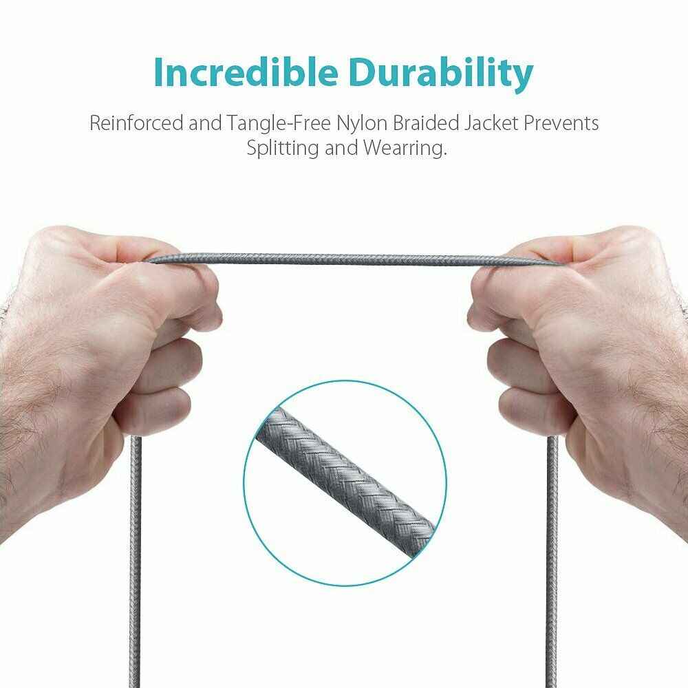 ROMOSS MUCB05N56G Braided Style Micro USB Cable Space Grey 1m