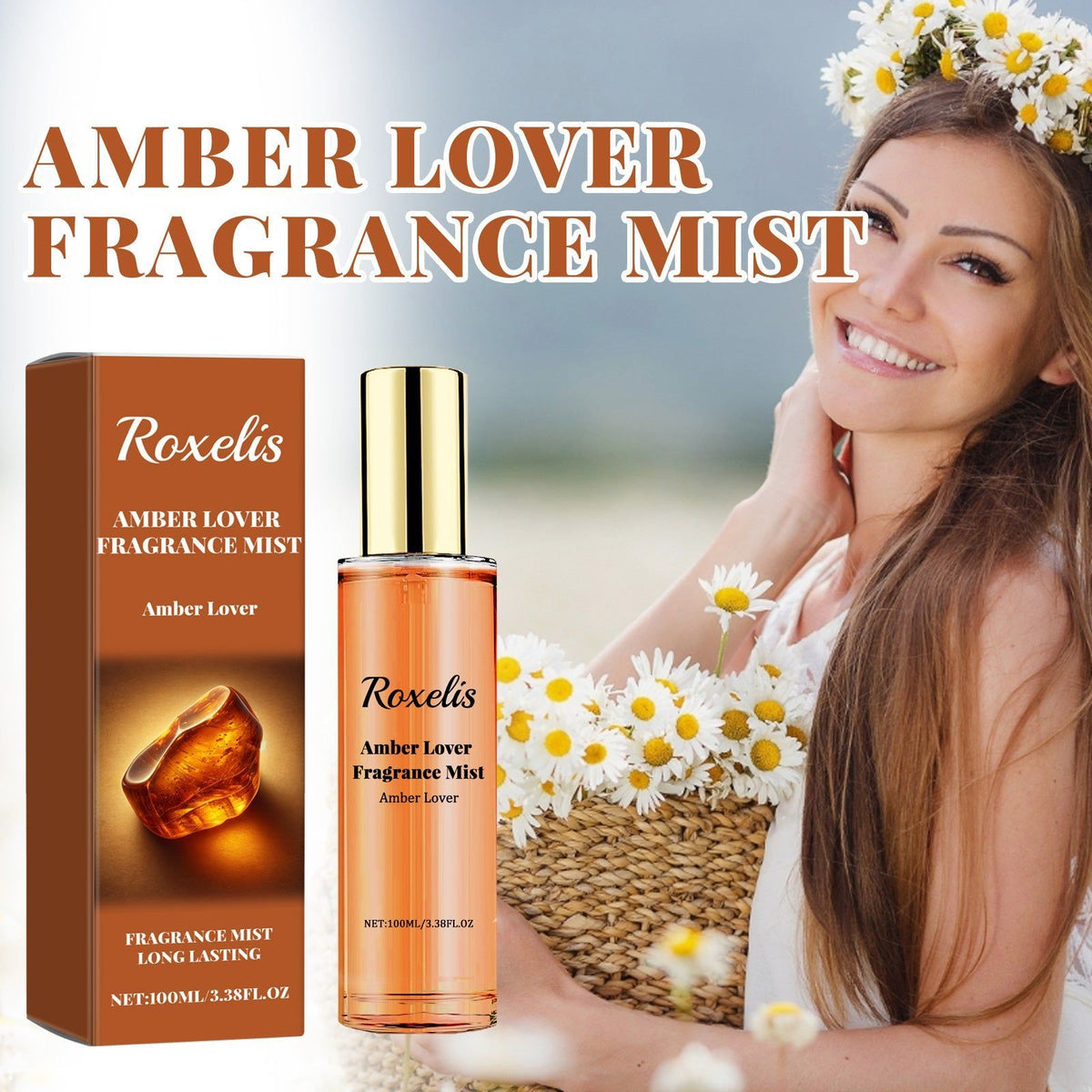 Amber Lover Fragrance Mist, Long Lasting Natural Scent, Romantic Date Essential ,100ml