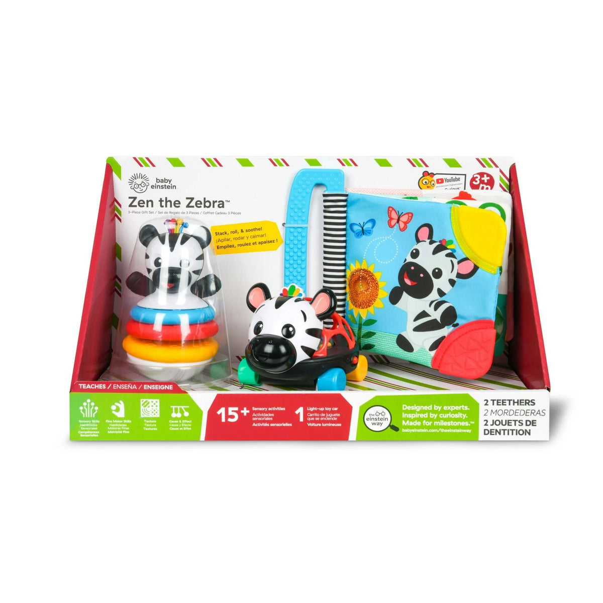 Baby Einstein Zen the Zebra 3-Piece Holiday Gift Set, 3 Months+