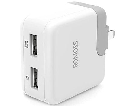 ROMOSS ICHARGER 12S Dual USB Charger White W/UK Plug