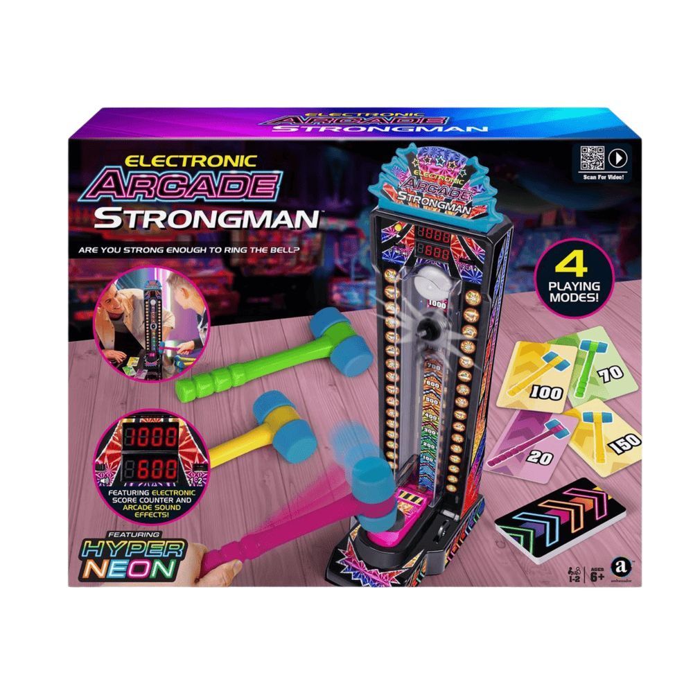 Ambassador Hyper Neon Series Electronic Arcade Strongman Game, 6+ Years