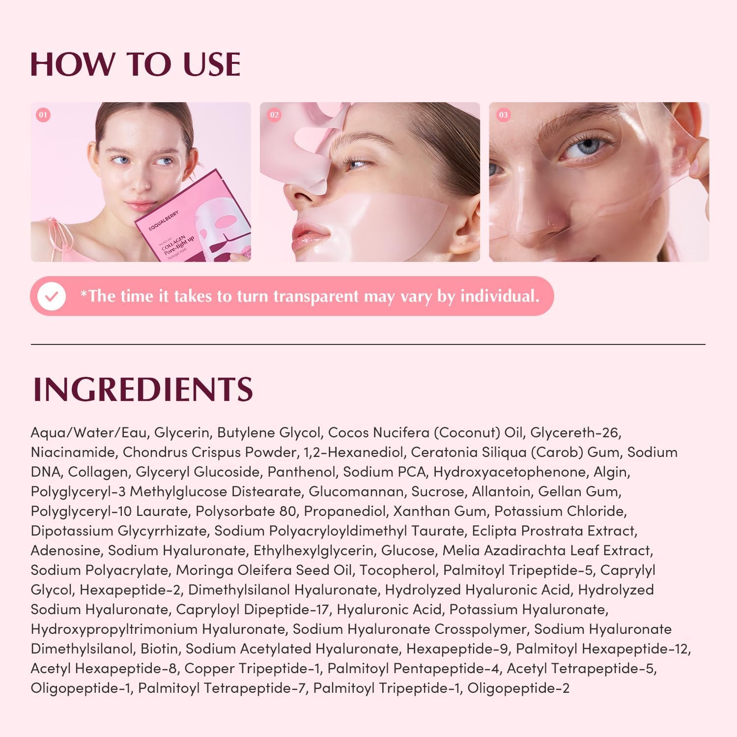 Eqqualberry Collagen Pore-Tight Up Hydrogel Mask 30G | 4Sheets