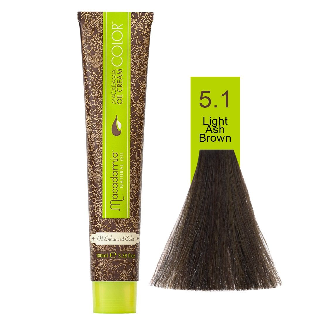 Macadamia Natural Oil Cream Hair Color, 100ml, 5.1 Light Ash Brown