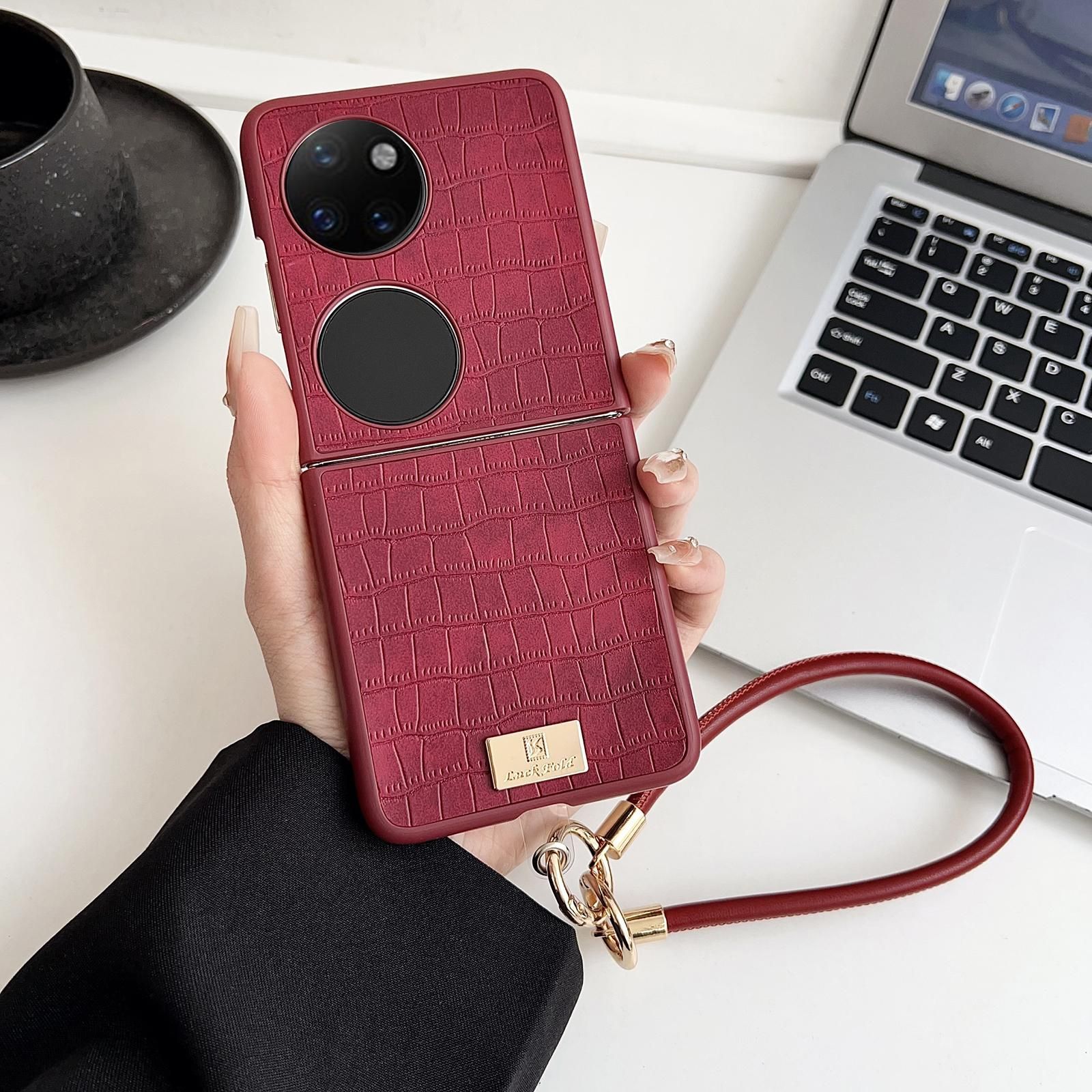 Crocodile Texture Strap Case For Huawei P50 Pocket