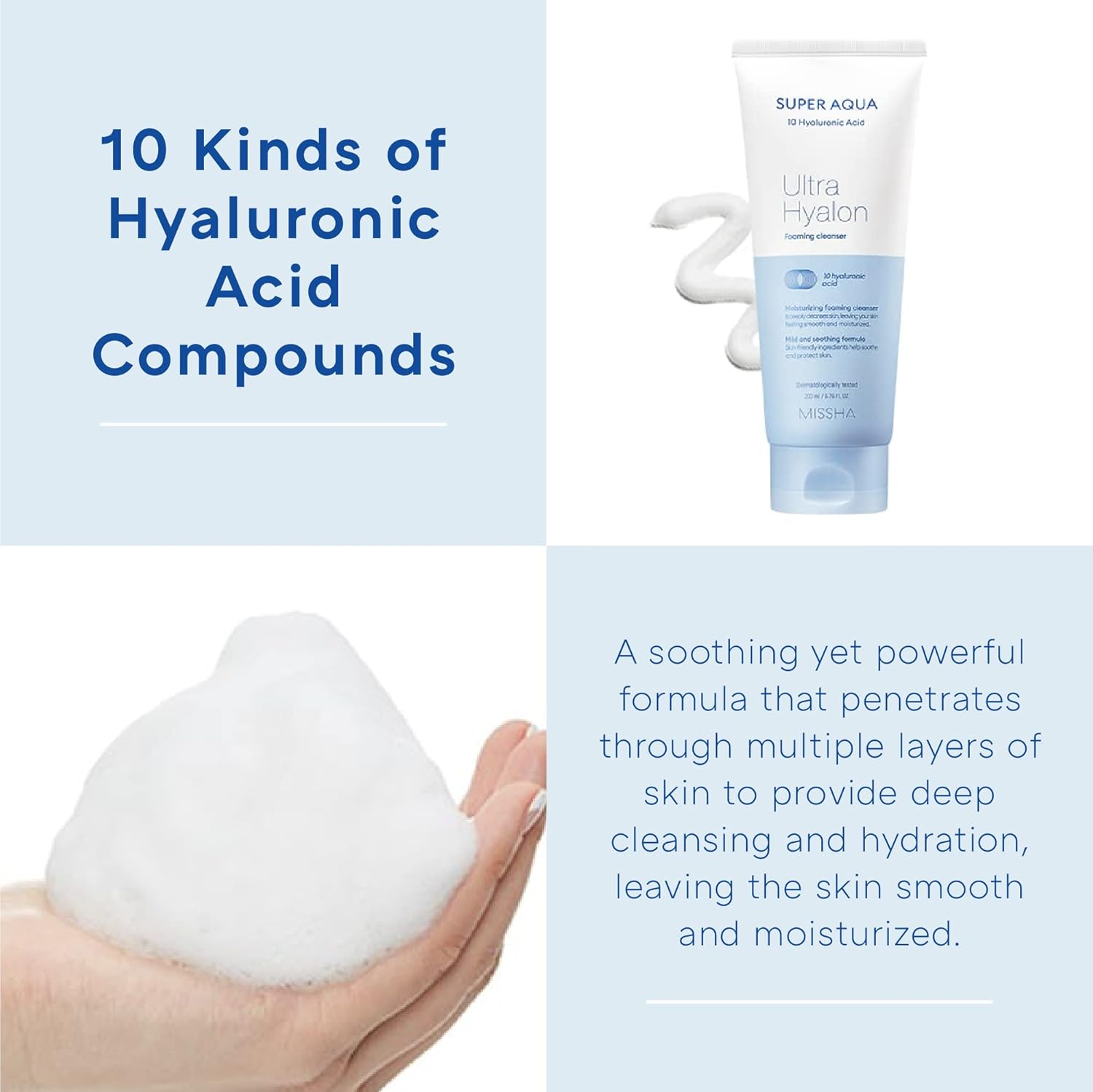Missha Super Aqua Ultra Hyalron Foaming Cleanser 200ML 7226