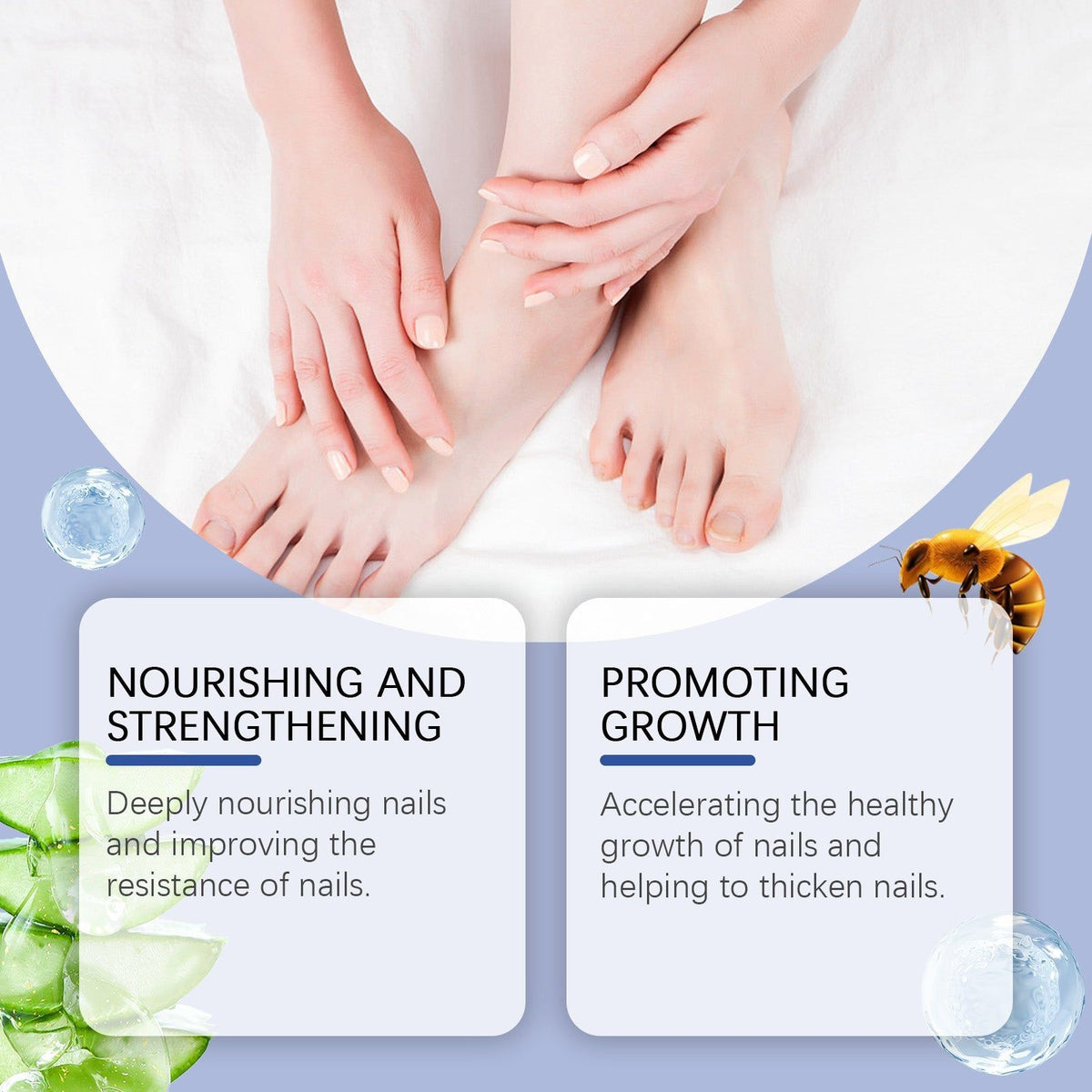 Bee Venom Nail Care Solution, Nourishing Hand and Foot Nails, Repair, Strengthen, Gentle Cleaning ,15ml