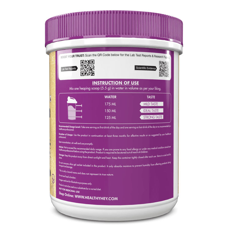 HealthyHey Collagen Gold Series with Hyaluronic Acid, Biotin & Vitamin C - No Smell - Easy to Mix - No Added Sugar 200 gm