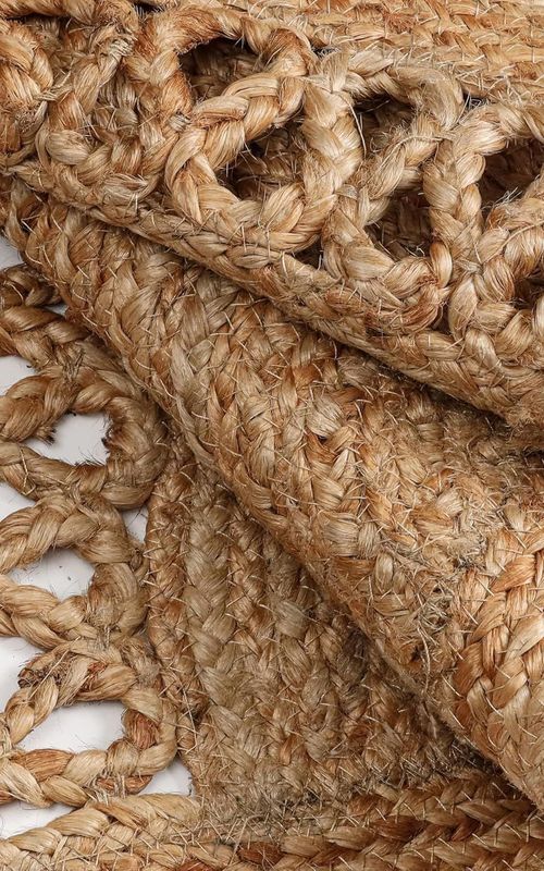 Reversible Braided Doorway Rug Eco-Friendly Half Circle 33" L for All Seasons (Beige/Black)