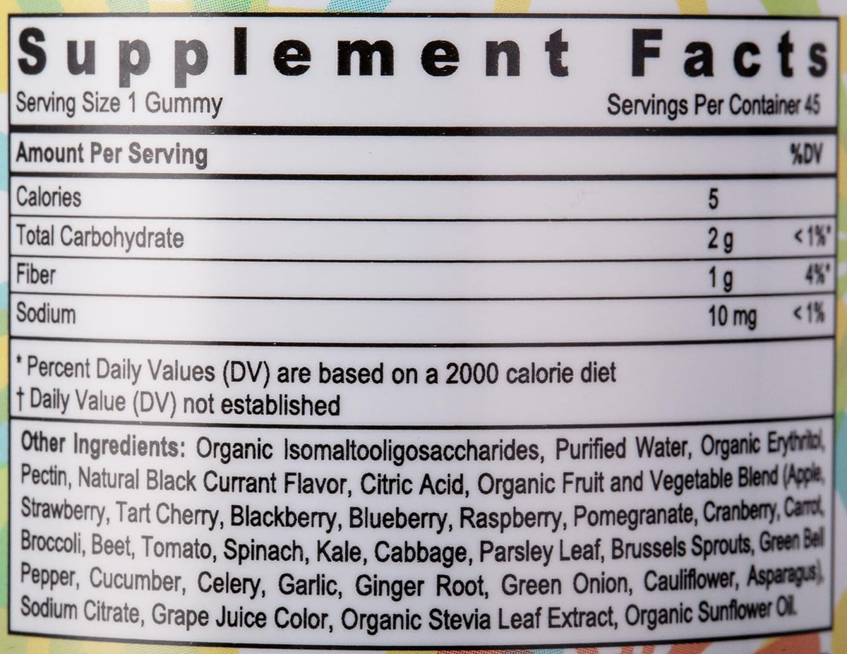 Sunshine N Cool Gummies Fruit Veg & Fiber 45's Gummies
