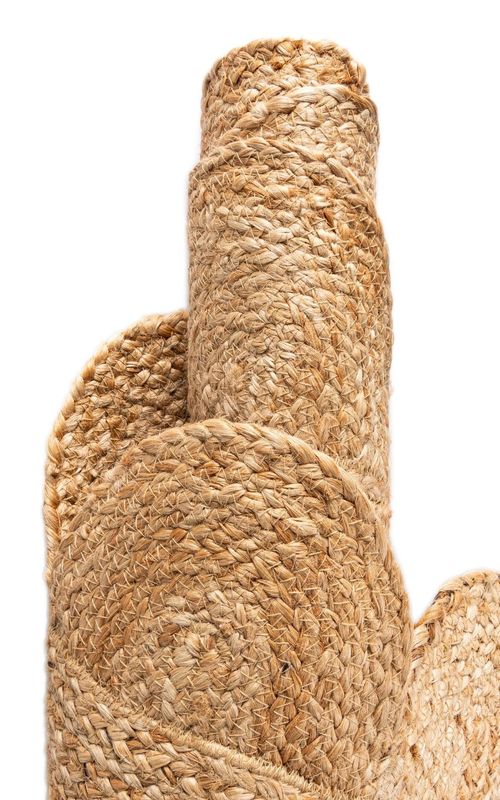 Handmade Braided Natural Jute Oval Shape Floor Area Rug-Floor Carpet Rug