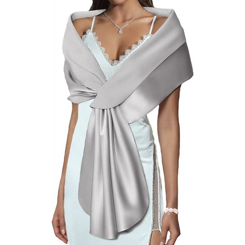 Gold Satin Velvet Shawl Wrap for Women Wedding & Evening