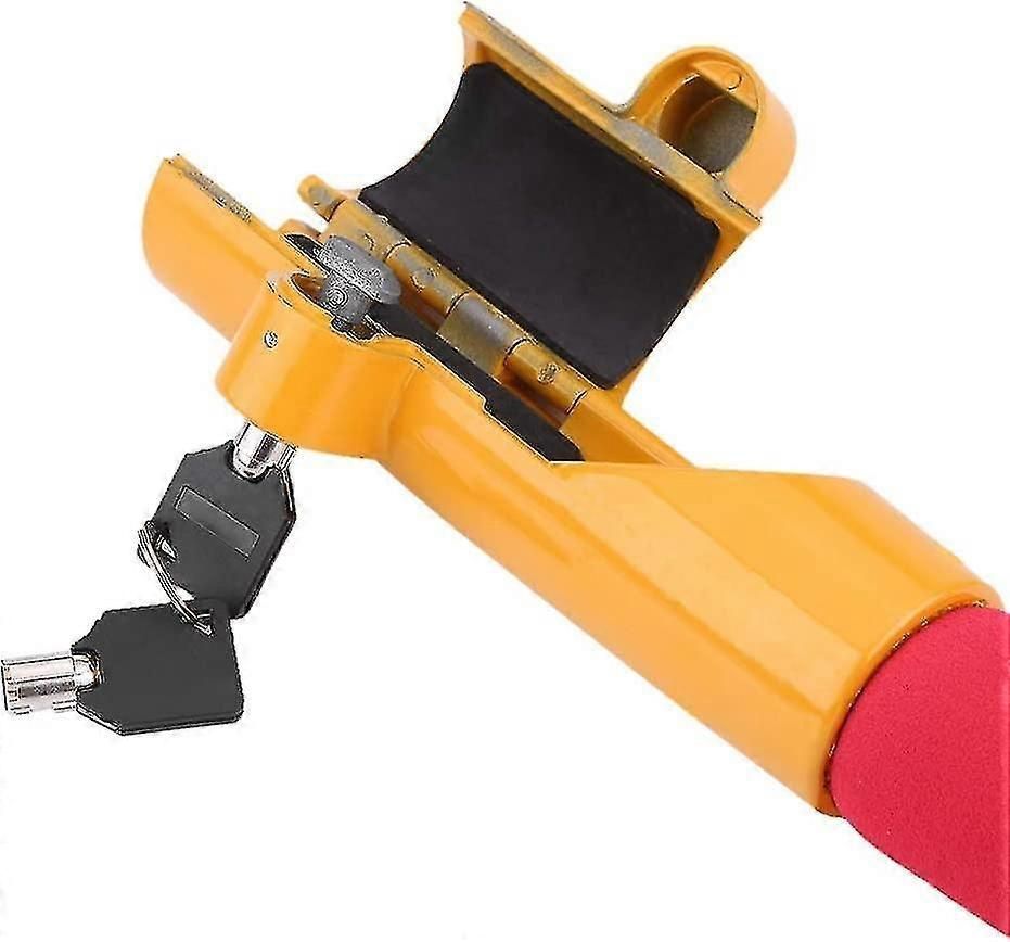 Steering Wheel Lock Universal Car Anti-theft Lock Car Truck Steering Wheel Lock (yellow Red) (1pcs)