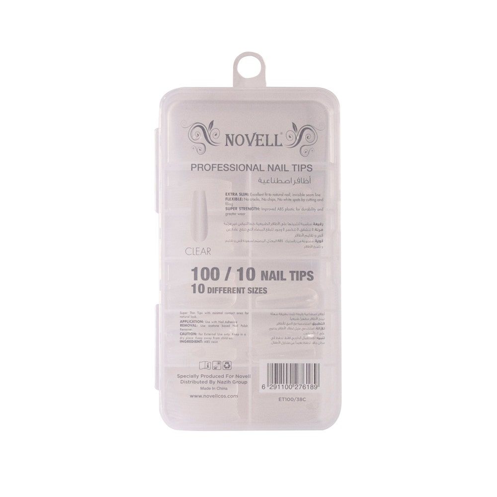 Novell Nail Tips Professional Clear, 10 Sizes, 10Each