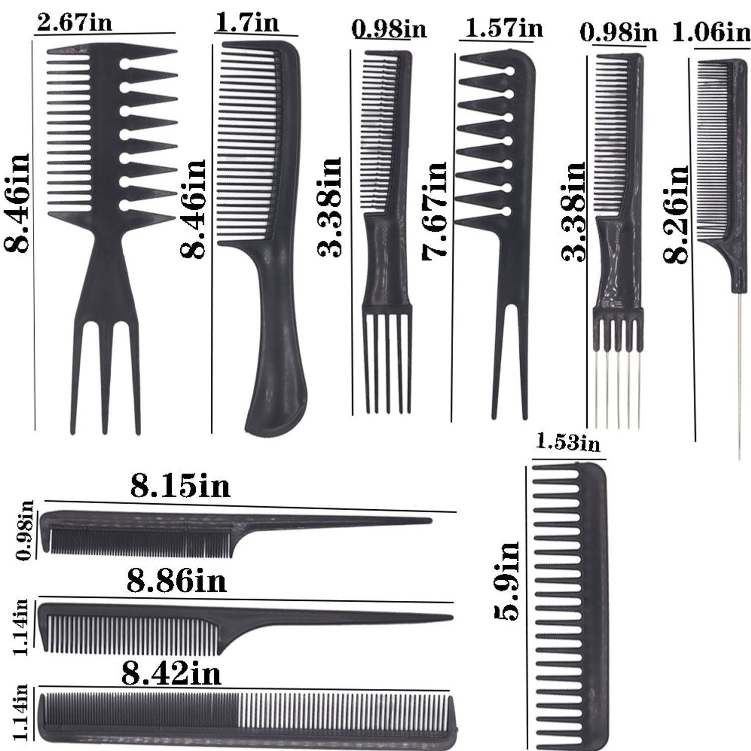 16Pcs Hairdressing Kit with Scissors, Combs & Cape