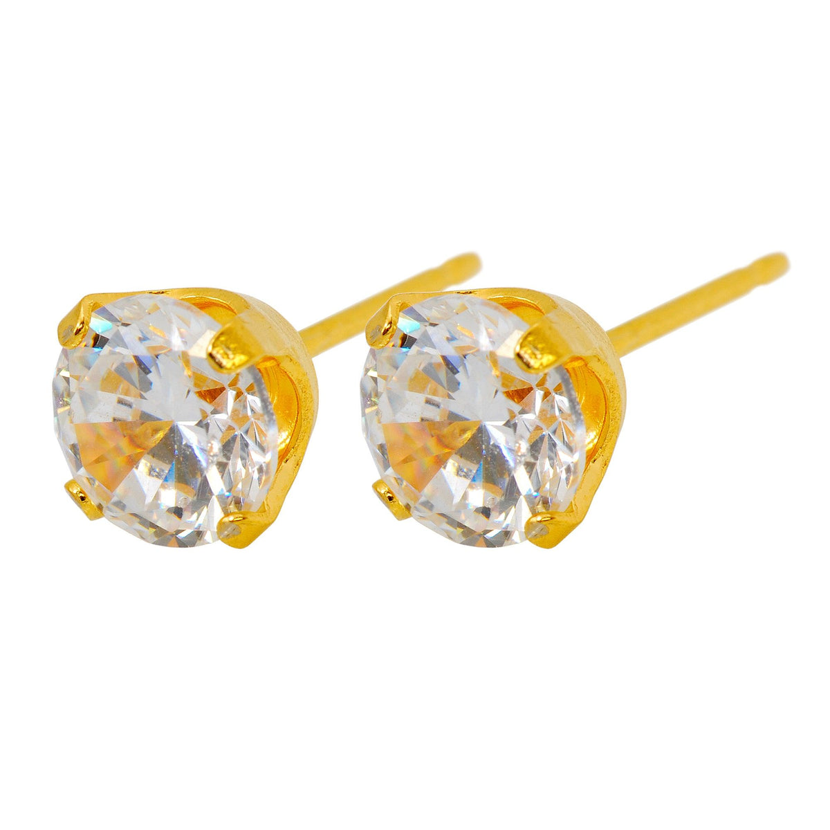 Caflon Fashion Sense White Cubic Zirconia Earring, 6mm