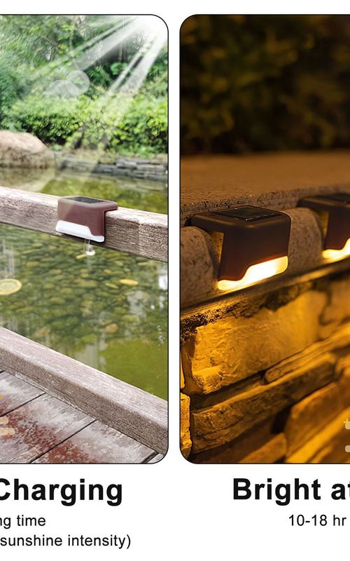 4 Pack Solar Deck Lights LED Solar Step Lights Waterproof Fence Lights For Outdoor Steps Fence