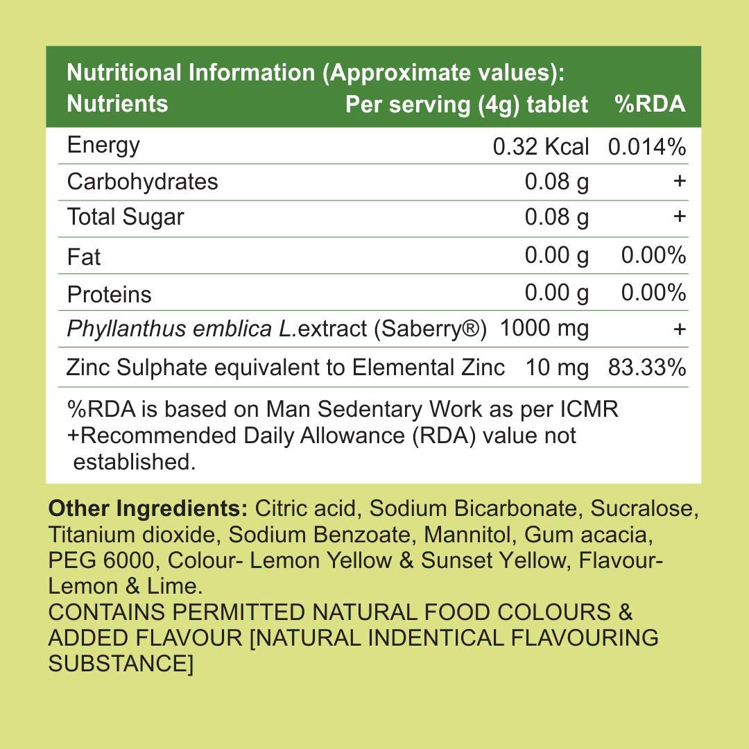 Glutone Escor-Z Effervescent Tablets (Lime & Lemon Flavour) 20