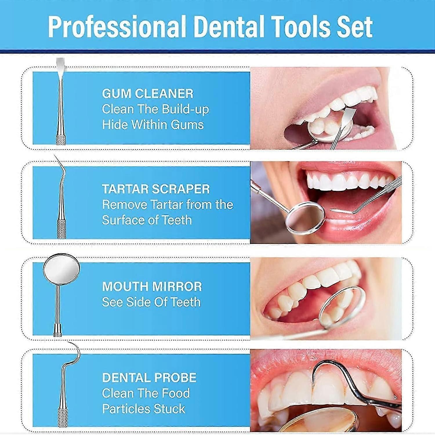 Tooth Filling Repair Kit, Temporary Teeth Filler With 4 Dental Tools, For Temporary Fixing Filling Missing Broken Chipped Tooth zxin