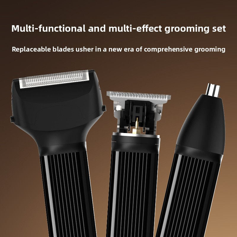 3-in-1 Electric Hair Clipper Set USB Rechargeable Grooming Kit Black