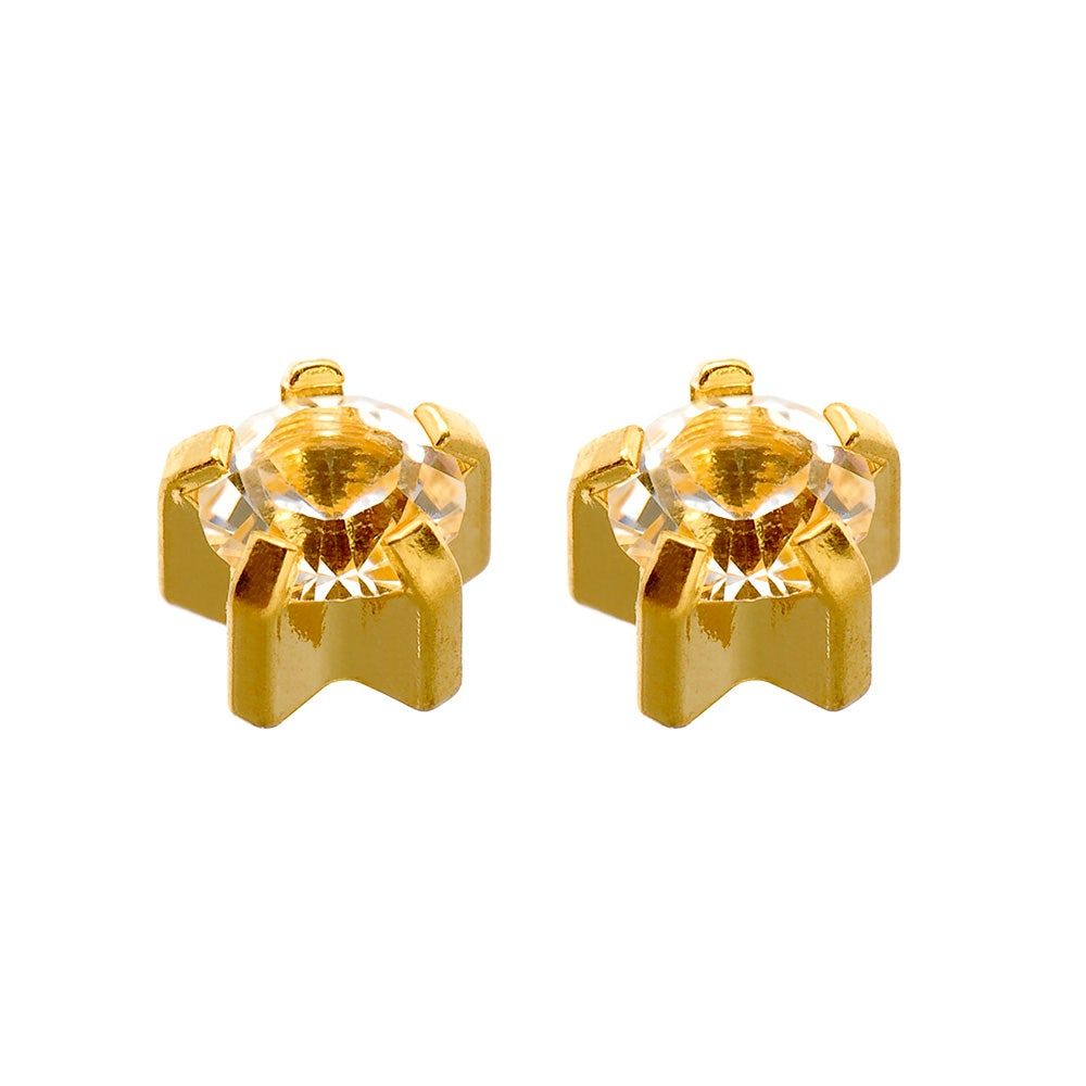 Caflon Singles Clawset Crystal April Gold Plated Earring, 1Piece