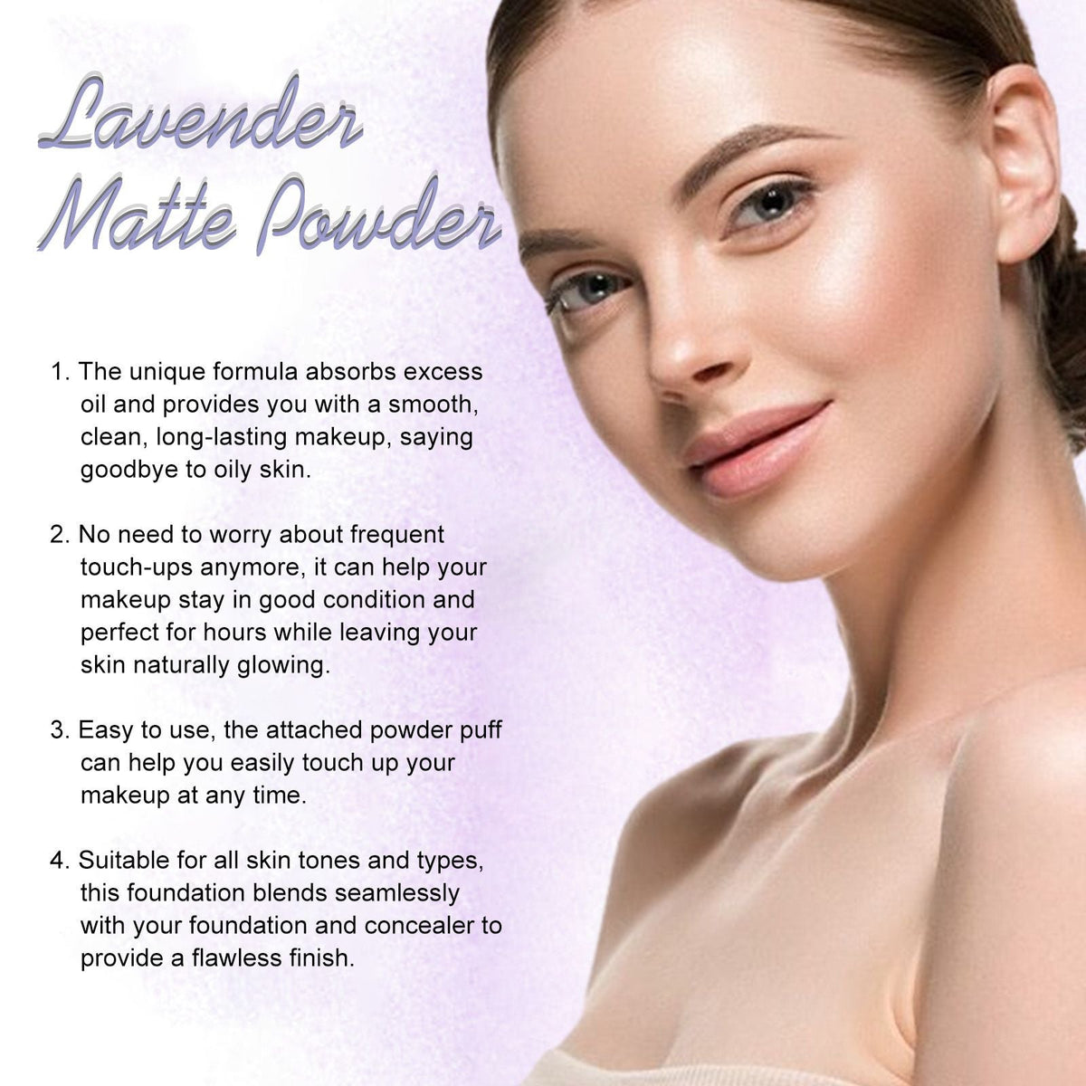 Lavender Matte Pressed Powder Oil Control Long-Lasting 10g