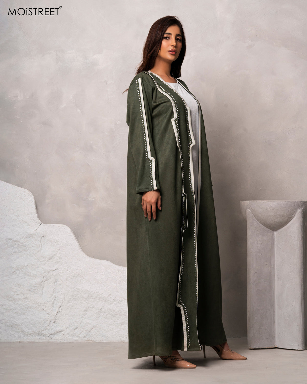 MOiSTREET Handmade Suede Shamua Abaya