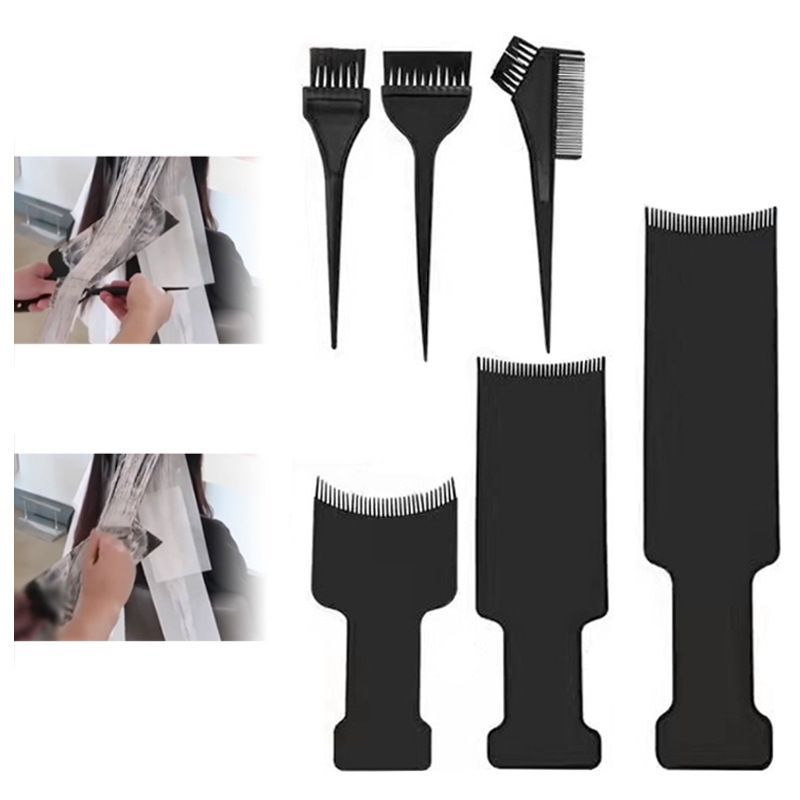6Pcs Professional Hair Dye Kit with Balayage Board Black