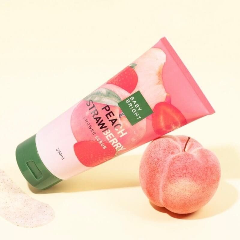 PEACH STRAWBERRY SHOWER SCRUB 350ML BABY BRIGHT (B)