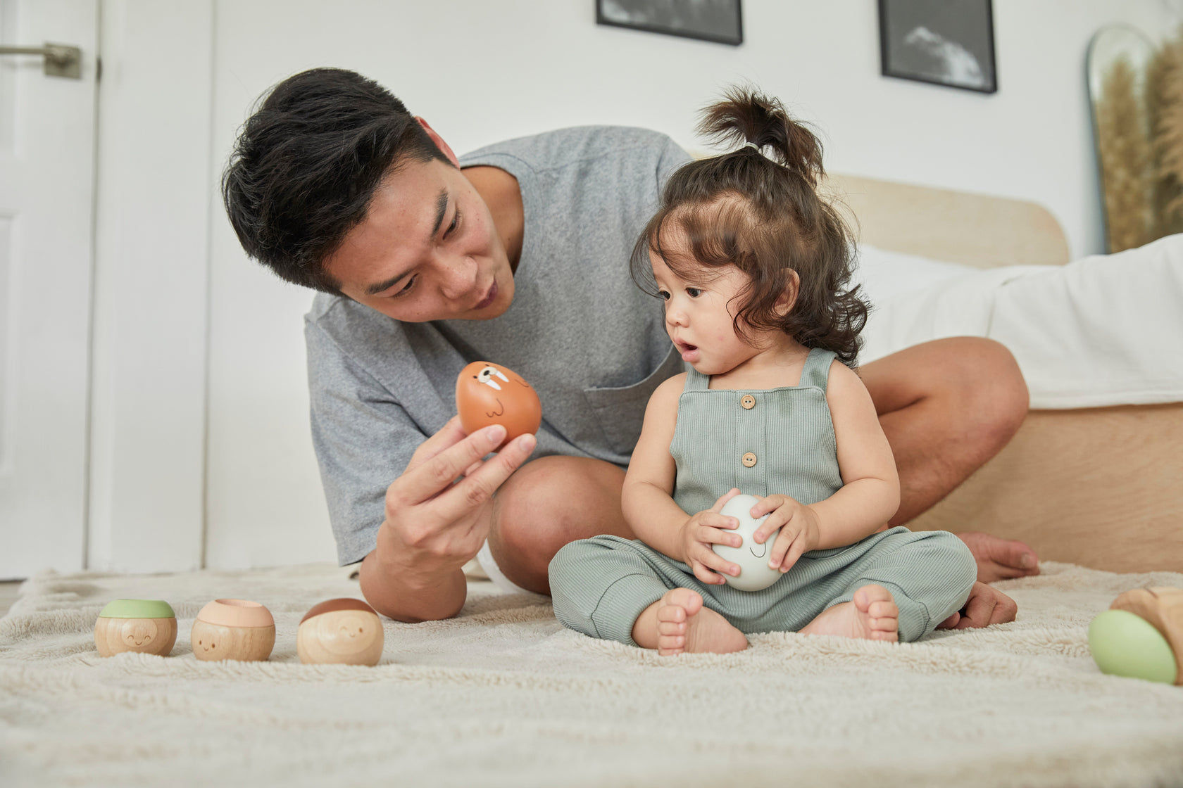 PlanToys Walrus Wobbler — Wooden Baby Toy
