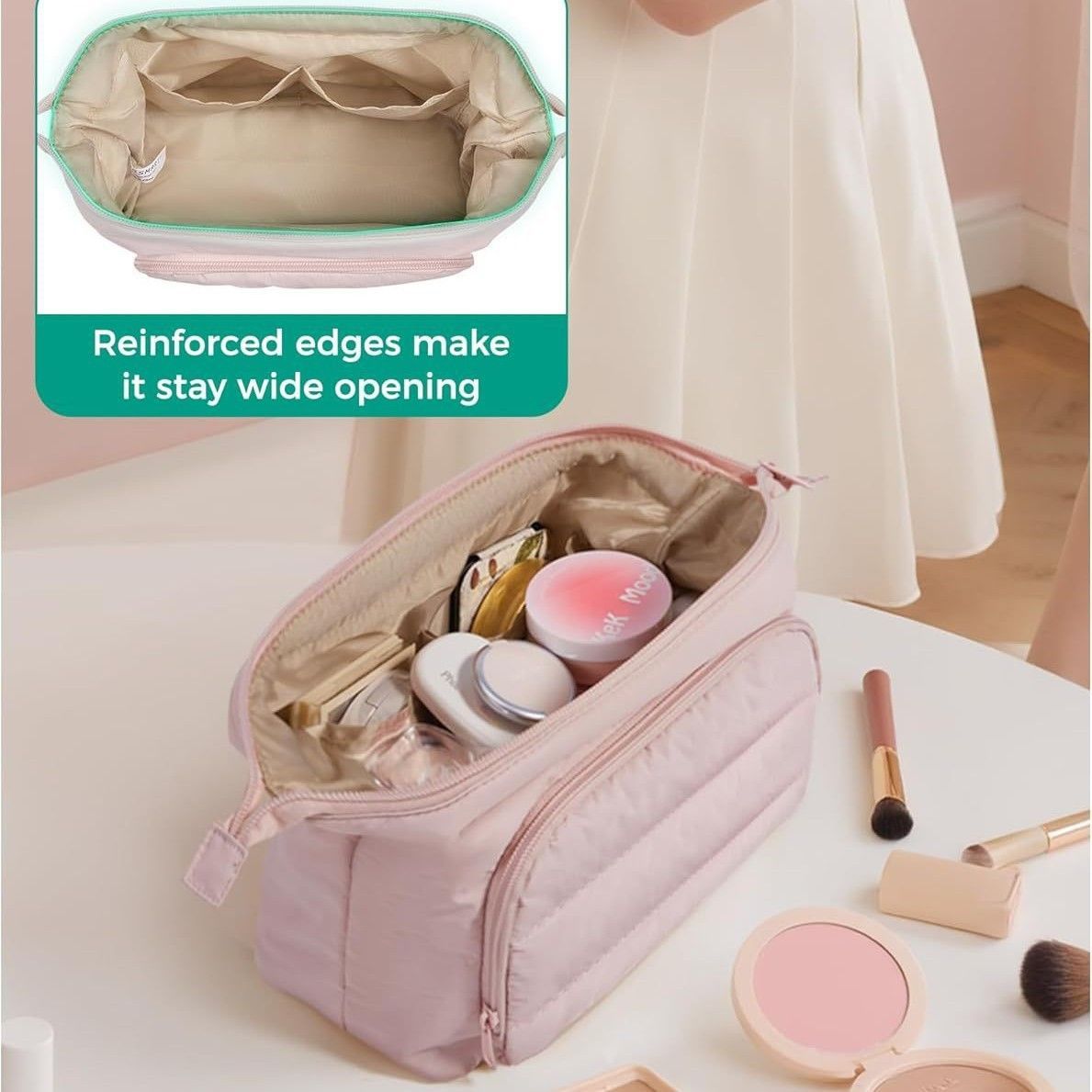 Puffy Travel Makeup Organizer Bag