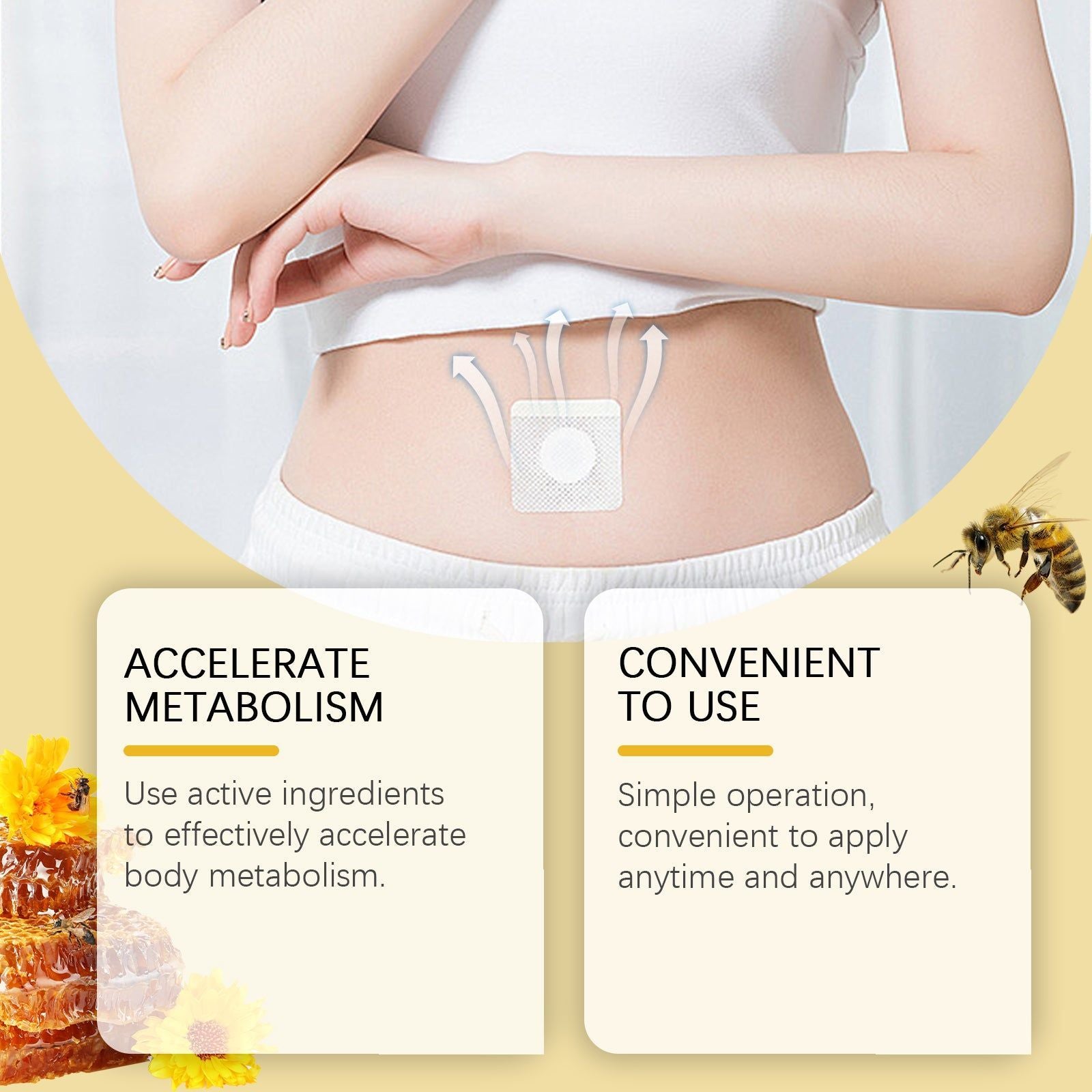 Bee Venom Slimming Patch for Body Shaping, Fat Burner, Natural Metabolism Booster ,10pcs