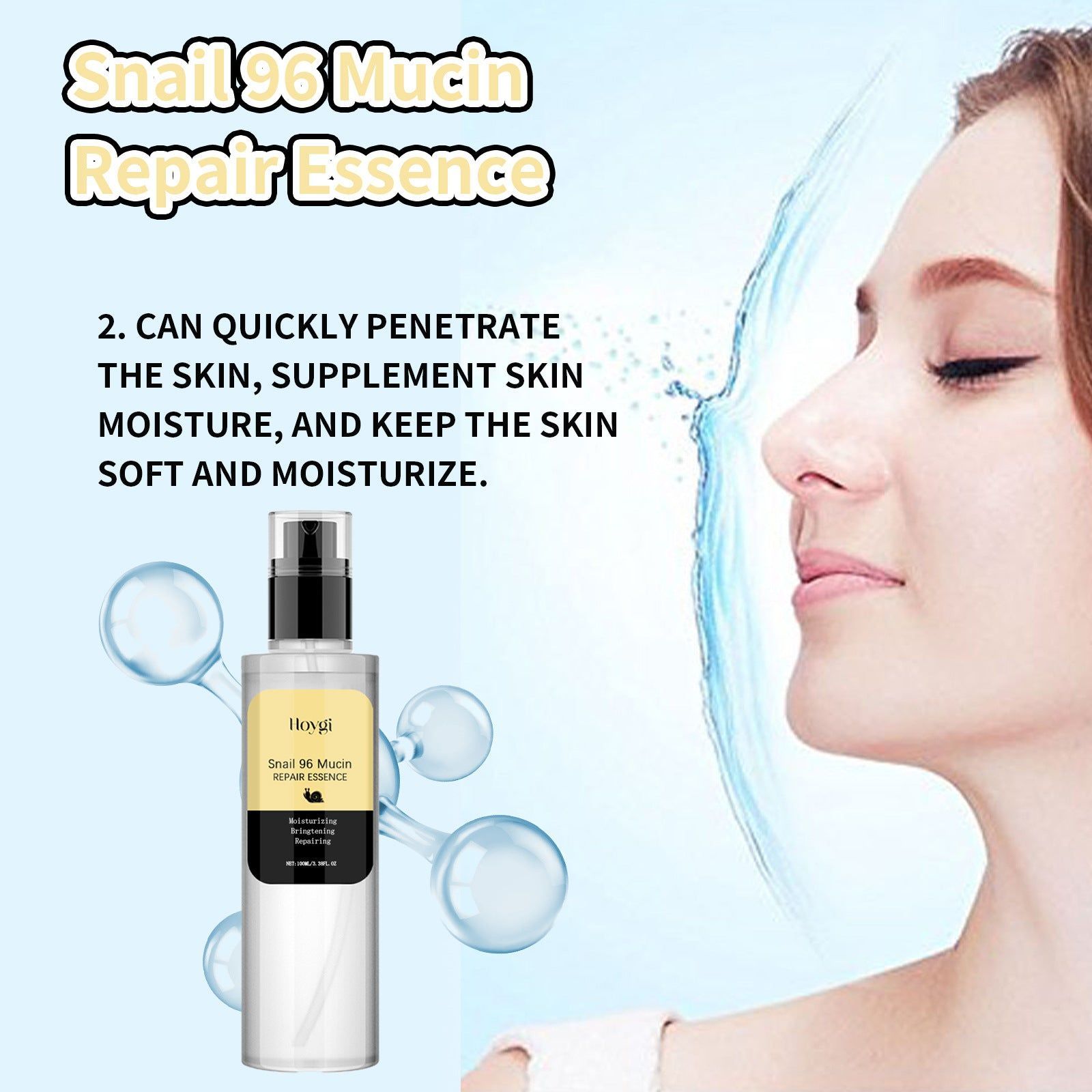 Snail Collagen Serum, Fade Fine Lines, Brighten & Firm Skin, Moisturizer ,100ml