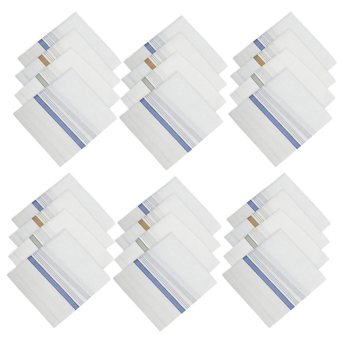 Set of 24 Cotton Hankies for Men Handkerchief Collection