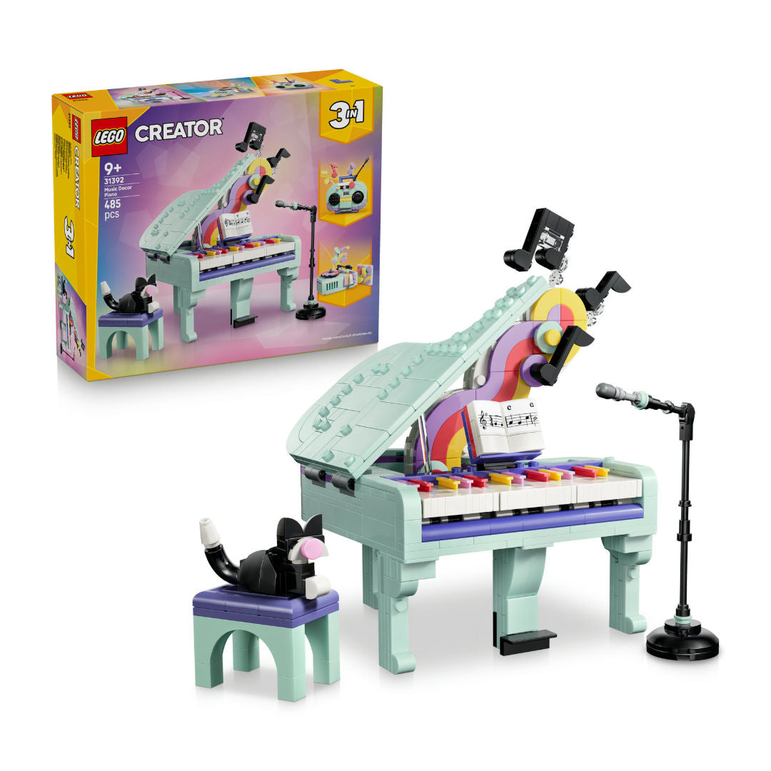 LEGO Creator 3-in-1 Music Decor Piano With Cat Building Toy Set, For Age 9+ Years