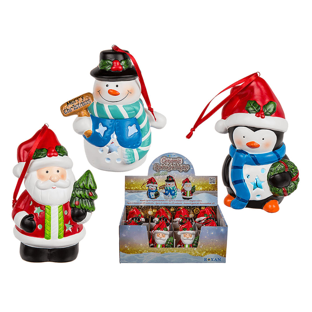 The Blue Ceramic Hanging Figurine with LED Light